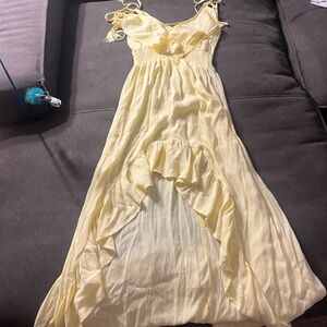 Fashion Nova Yellow High Low Dress